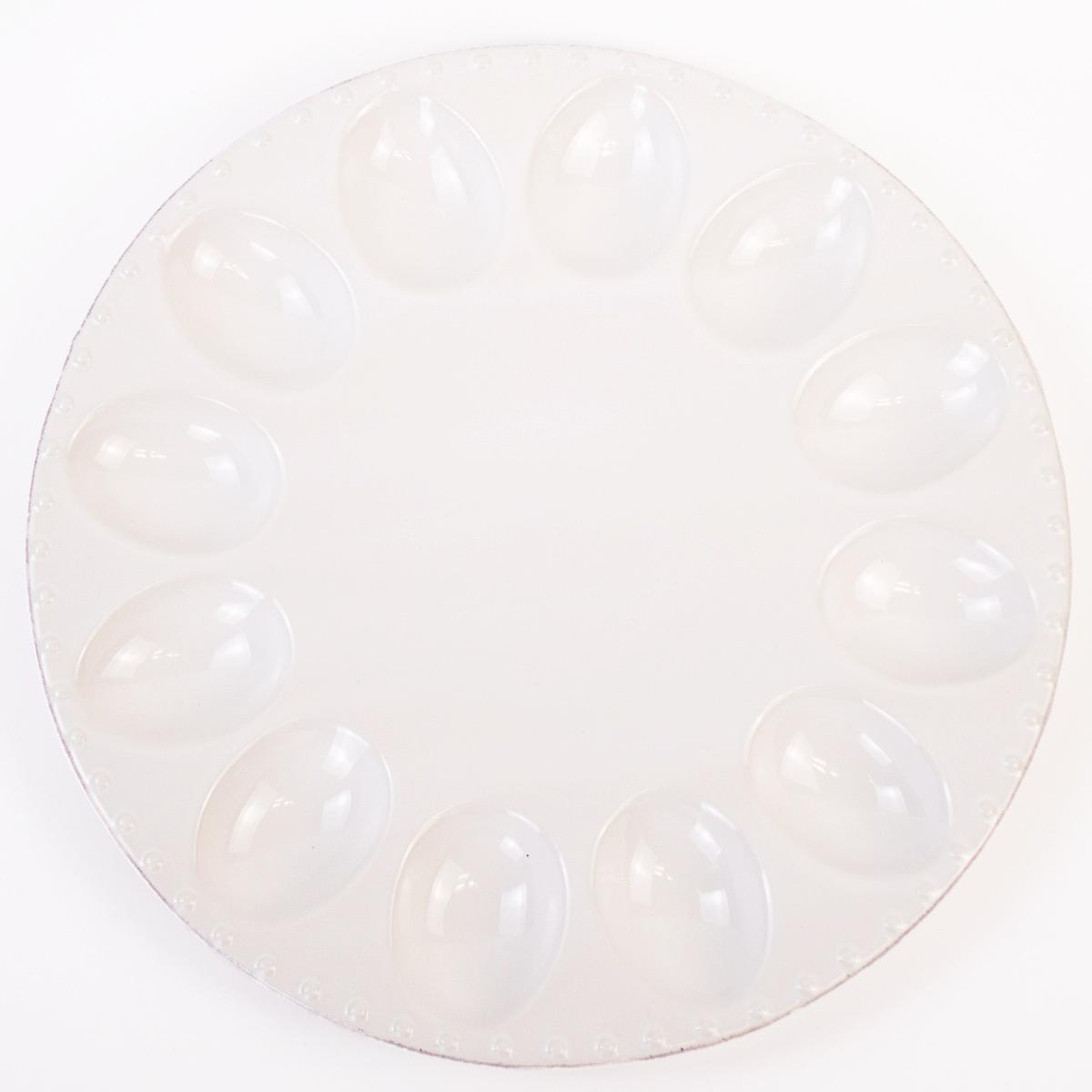 ROUND DEVILED EGG PLATTER, ANTIQUE WHITE - Viking Cooking School