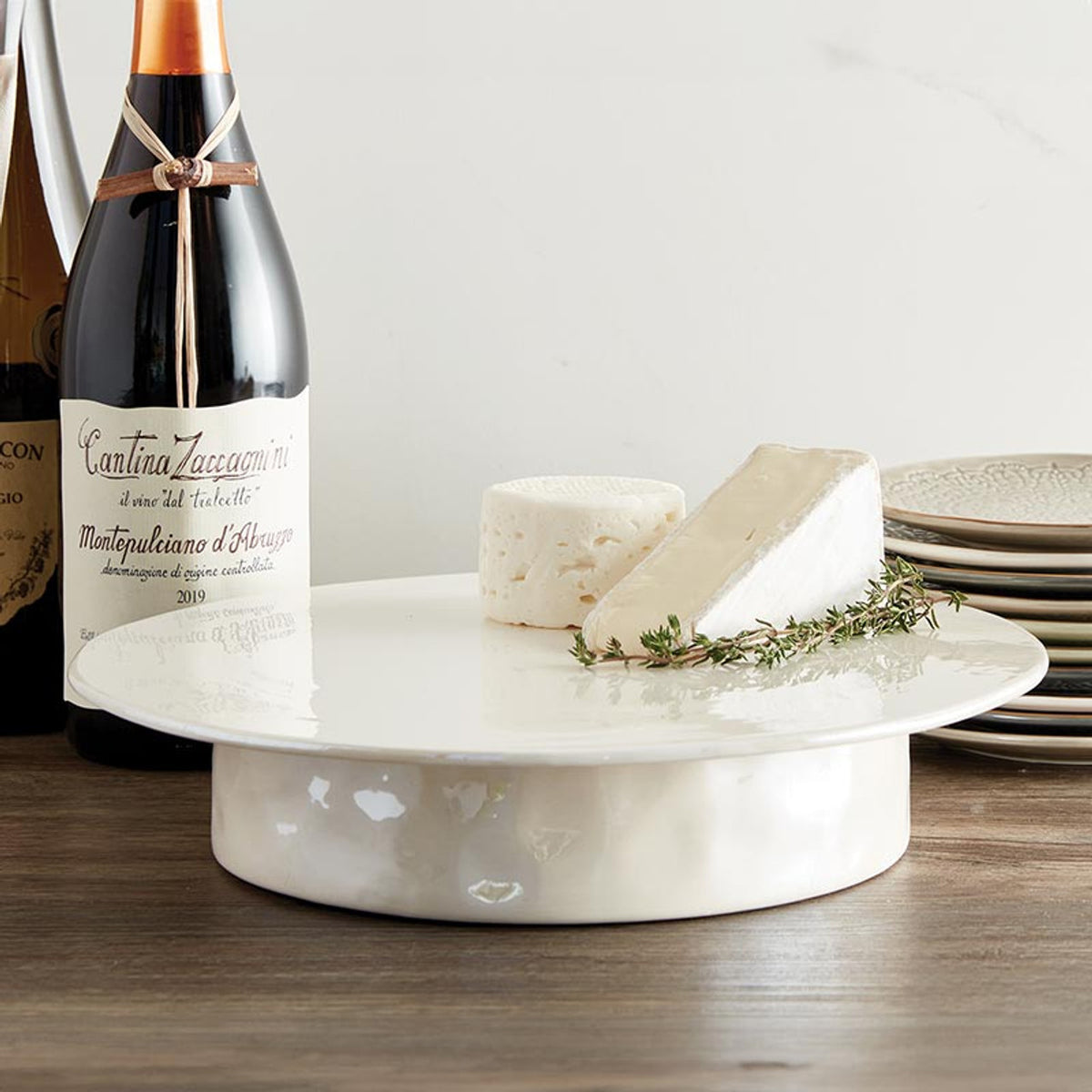 LUSTER WHITE CERAMIC PEDESTAL - Viking Cooking School