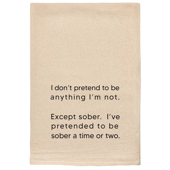 EXCEPT SOBER NATURAL TEA TOWEL