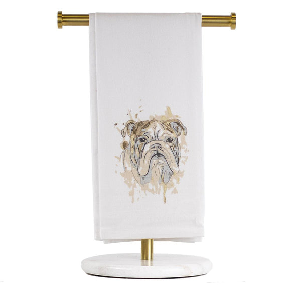 BULLDOG LOVE WATERCOLOR HAND TOWEL