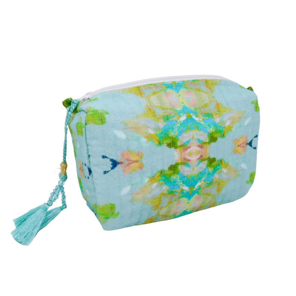STAINED GLASS BLUE SMALL COSMETIC BAG
