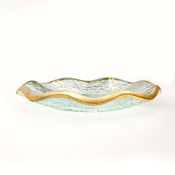 AUSTRIA GLASS TRINKET DISH, GOLD