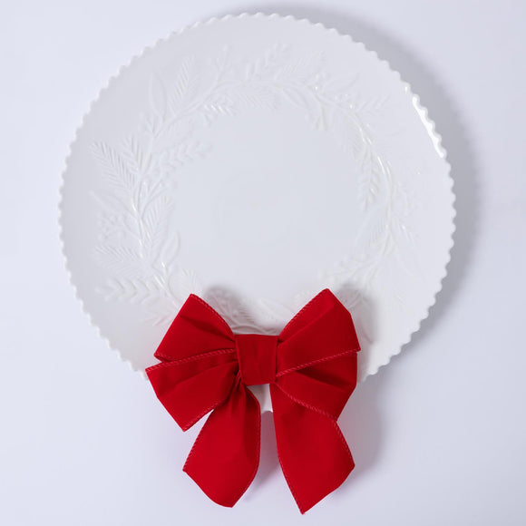 EMBOSSED WREATH PLATTER with BOW