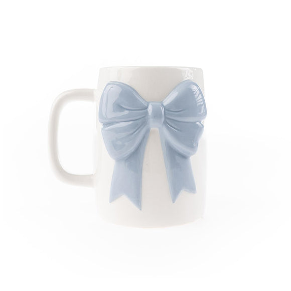 BLUE CERAMIC BOW MUG