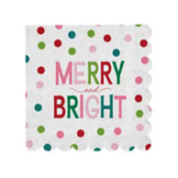 MERRY & BRIGHT COCKTAIL NAPKINS