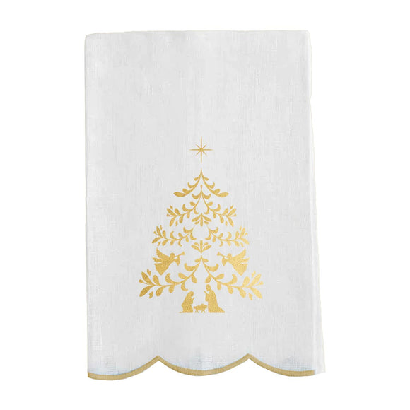NATIVITY TREE TEA TOWEL