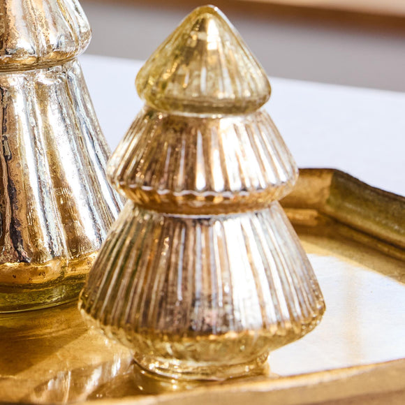 MERCURY GLASS TREE CANDLE