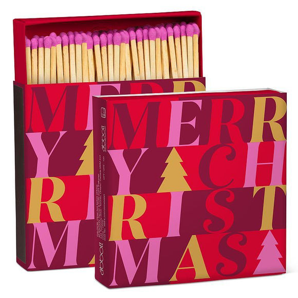 MERRY CHRISTMAS SQUARE MATCHES, 100ct