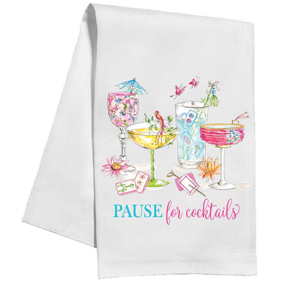 MAHJONG PAUSE FOR COCKTAILS KITCHEN TOWEL