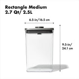 OXO POP-RECTANGLE MEDIUM 2.7QT