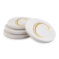 WHITE MARBLE GOLD INITIAL COASTERS