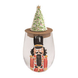 NUTCRACKER WINE GLASS & STOPPER SET, ASST.