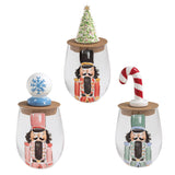 NUTCRACKER WINE GLASS & STOPPER SET, ASST.