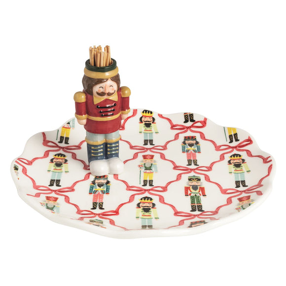 NUTCRACKER TOOTHPICK AND PLATE SET