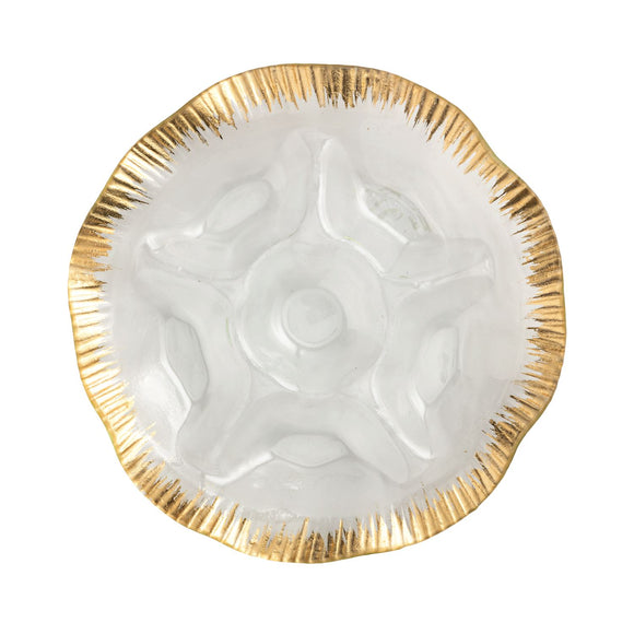 GOLD EDGE RUFFLE SECTION PLATTER