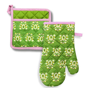 Laura Park Rosemary Meadow Oven Mitt and Pot Holder