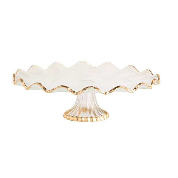 GOLD EDGE RUFFLE CAKE STAND
