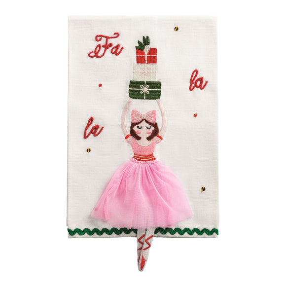 SUGAR PLUM DANGLE EMBROIDERY TOWEL