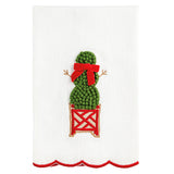 CHRISTMAS FRENCH KNOT TOPIARY TOWEL