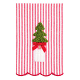 CHRISTMAS FRENCH KNOT TOPIARY TOWEL