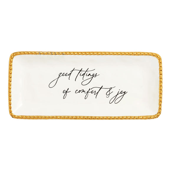 GOLD GOOD TIDINGS SENTIMENT TRAY