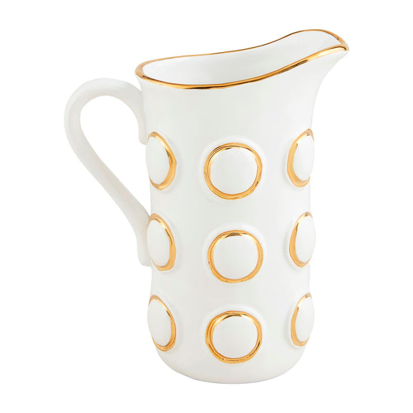 GOLD RING CERAMIC PITCHER