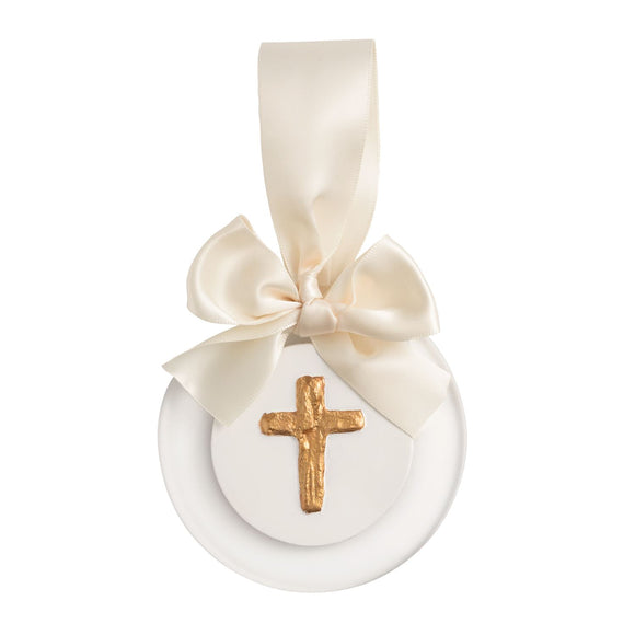 GOLD CROSS INTAGLIO ORNAMENT