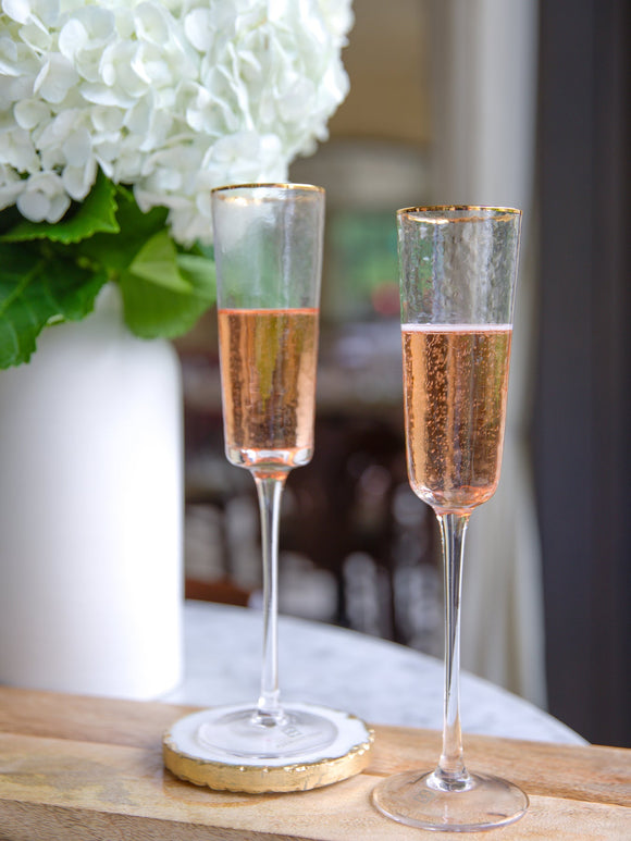 HAMMERED CHAMPAGNE GLASS