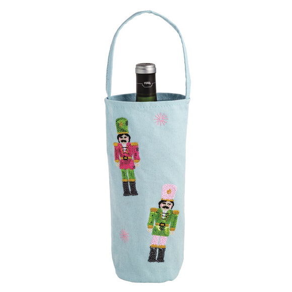 SEQUIN NUTCRACKER WINE BAG
