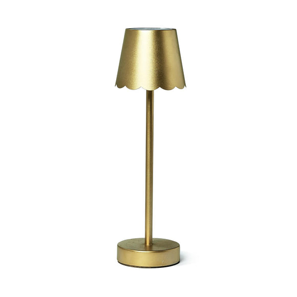 GOLD SCALLOPED LED CORDLESS TABLE LAMP
