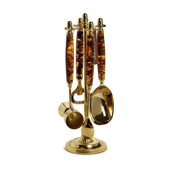 TORTOISE & GOLD BAR SET w/ STAND