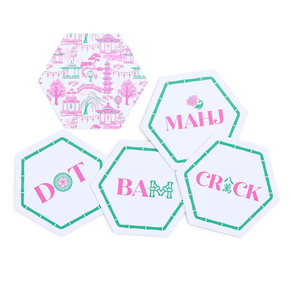 LET'S MAHJ SET OF 24 PAPER COASTERS
