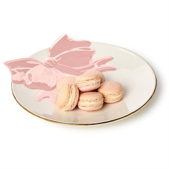 BOW TIDBIT PLATE with GOLD RIM