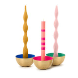 COLOR POP ENAMEL/METAL TAPER CANDLEHOLDER