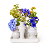 SQUARE WHITE GLAZE MULTI VASE