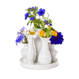 ROUND WHITE GLAZE MULTI VASE