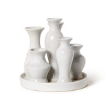 ROUND WHITE GLAZE MULTI VASE