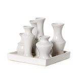 SQUARE WHITE GLAZE MULTI VASE