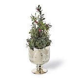 ETCHED MERCURY GLASS CANDLEHOLDER