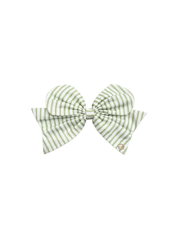 GREEN STRIPE MAGNETIC BOW