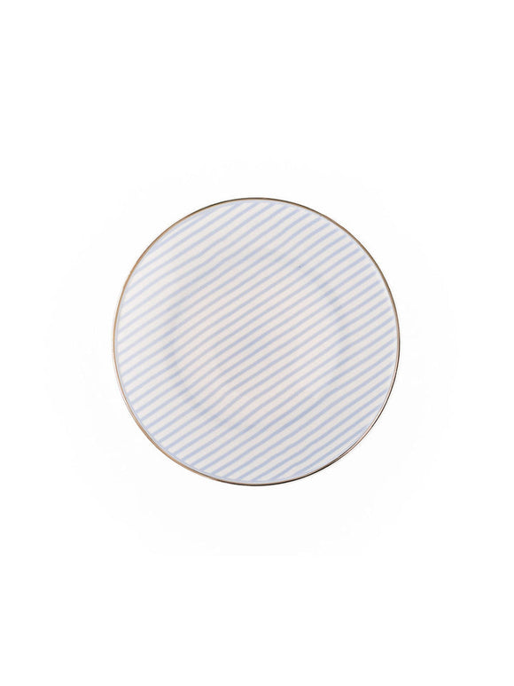 BLUE STRIPE APPETIZER PLATE