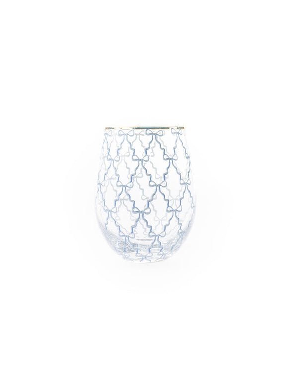 BOW TRELLIS STEMLESS WINE GLASS