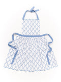 BLUE BOW TRELLIS ADULT APRON