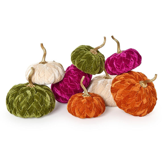 BRAIDED PLUSH PUMPKINS, LARGE