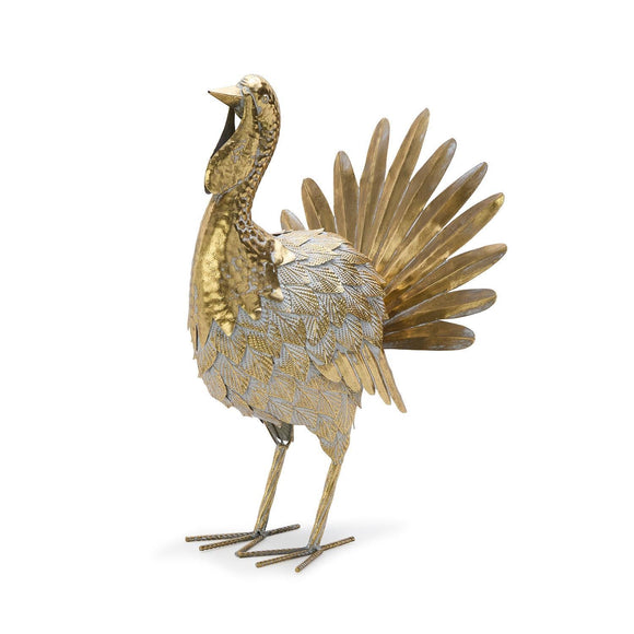 GALVANIZED GOLD METAL TURKEY