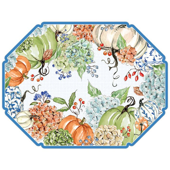 HYDRANGEA AND PUMPKINS DIE CUT PLACEMAT