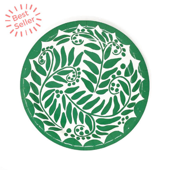 GREEN HEAVY-DUTY PAPER PLATES