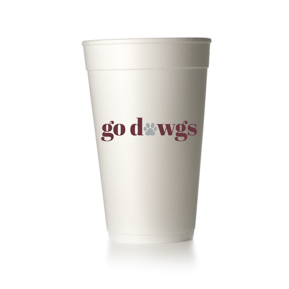 GO DAWGS PAW FOAM CUPS