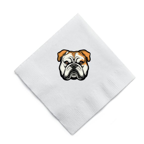 BULLDOG HEAD COCKTAIL NAPKINS