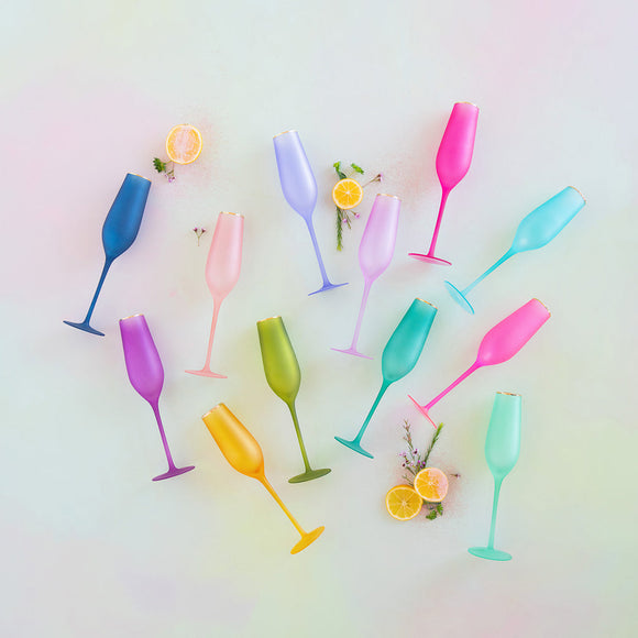 SUGAR PLUM FROSTED CHAMPAGNE FLUTE, ASST.